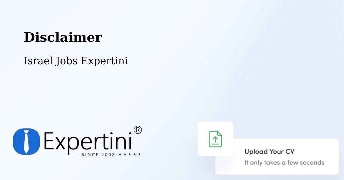 Disclaimer – Sājūr - Israel Jobs Expertini